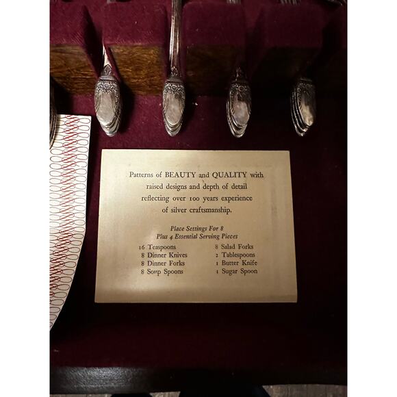 Size 9 Sterling Silver Plated Spoon Rings 1947 First Love Pattern - Picture 6 of 10